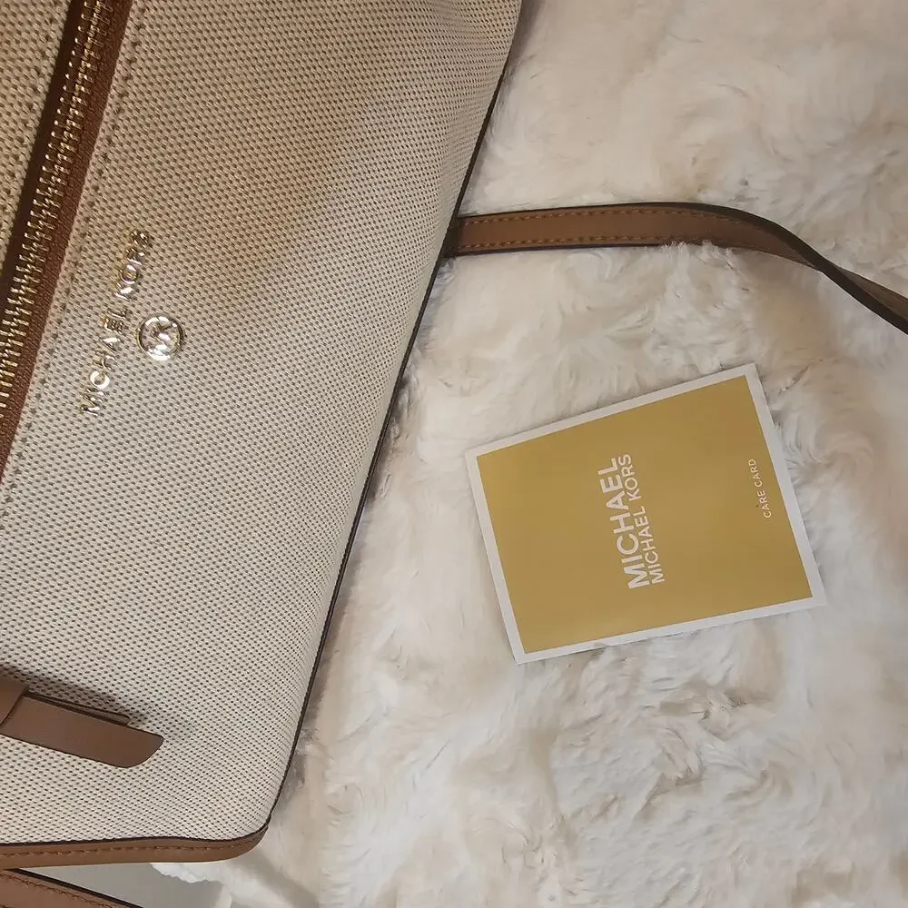 NWOT Michael Kors Canvas Clutch with Strap